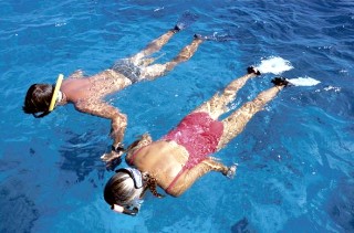 Photo of snorkelers in Bonaire goes here.
