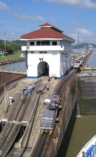 Photo of Miraflores Lock building and grade goes here.