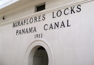 Photo of the Miraflores Locks building goes here.