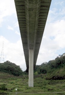 Photo of the Centennial Bridge from the underside goes here.
