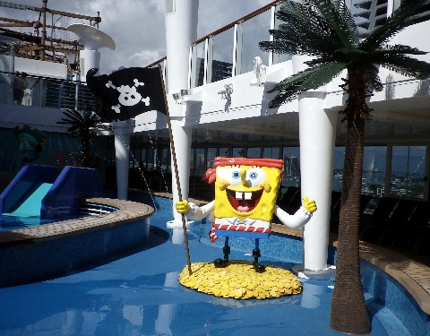 Photo of SpongeBob Square Pants in the Aqua Park goes here.*
