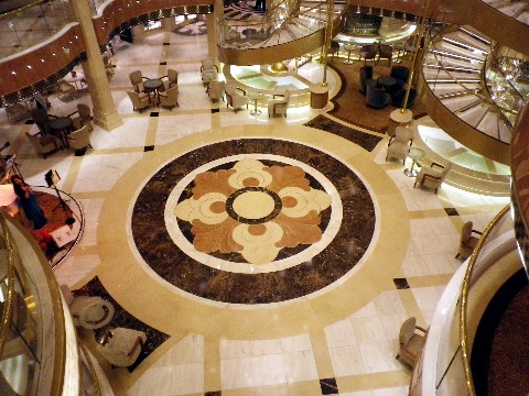 Photo of floor of Grand Piazza and surrounding lounge space and stairways goes here.*