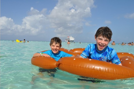 Photo of inner tubes brought from home for use at Half Moon Cay.*