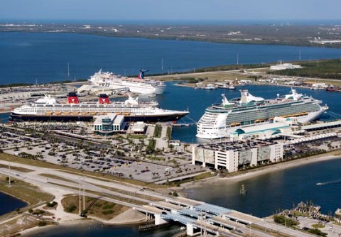 Photo of ships at Port Canaveral goes here.